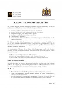 Role of the Company Secretary