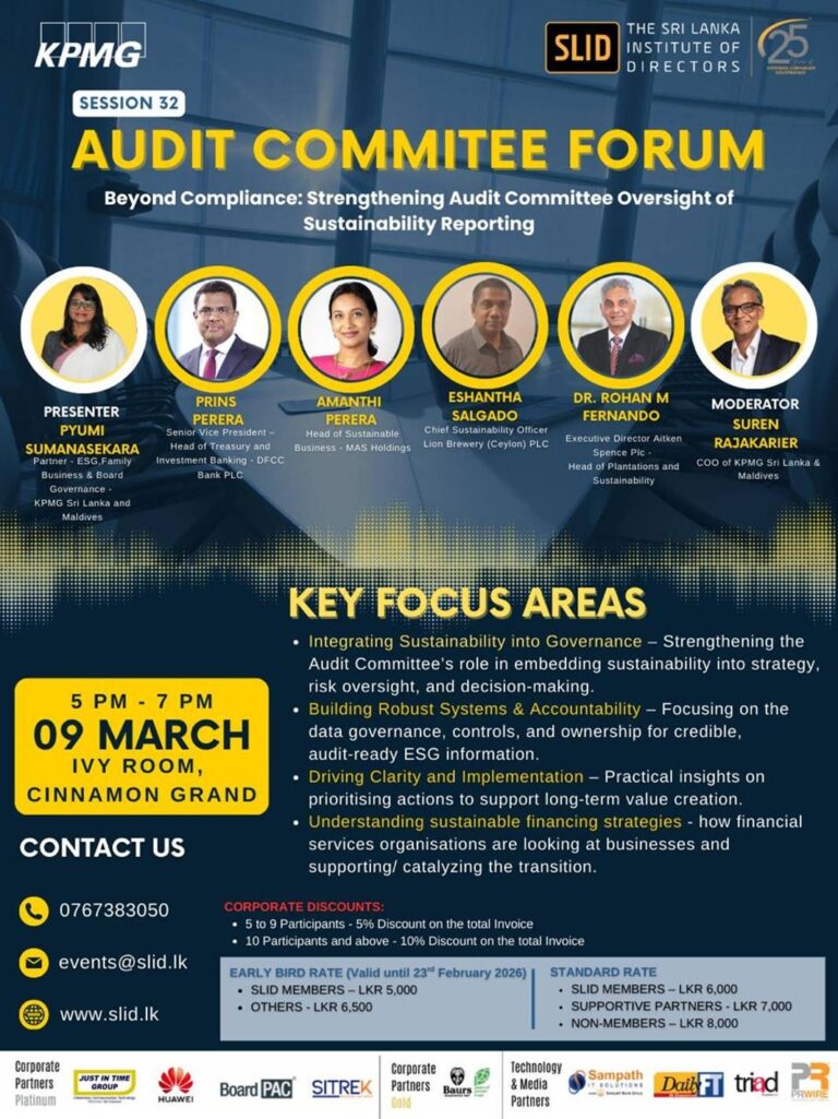 Audit Committee Forum - Session 32 - Beyond Compliance: Strengthening Audit Committee Oversight of Sustainability Reporting