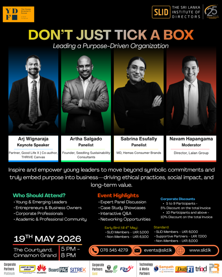 Young Directors Forum: Don't Just Tick A Box - Leading A Purpose Drive Organization