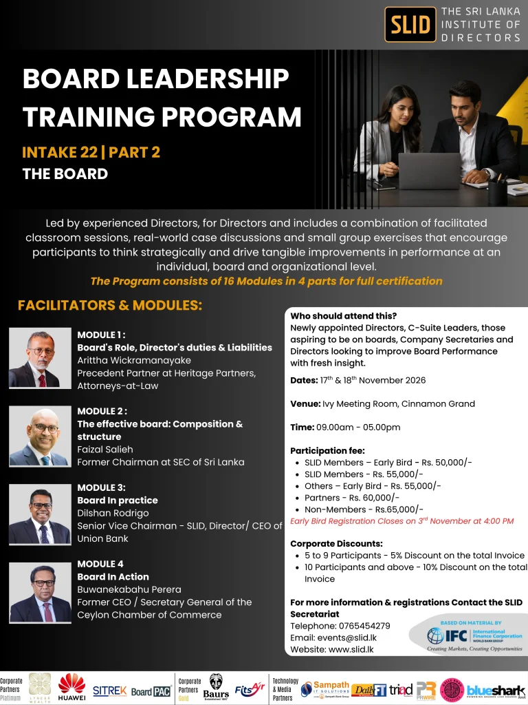 Board Leadership Training Program: Intake 22 - Part 02