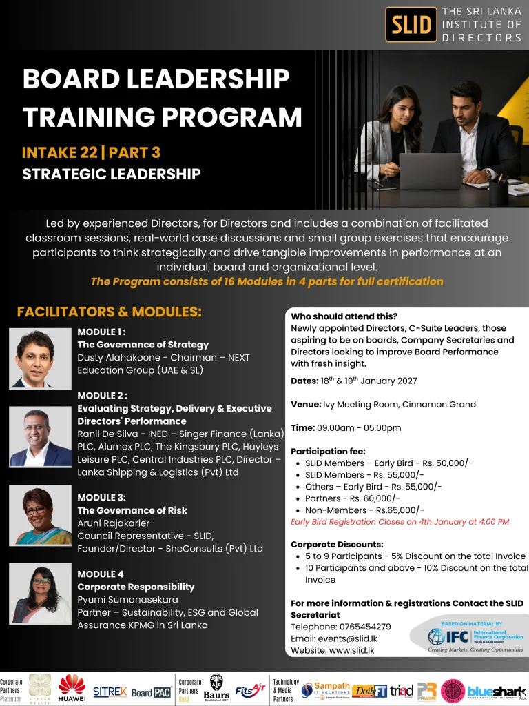 Board Leadership Training Program: Intake 22 - Part 03